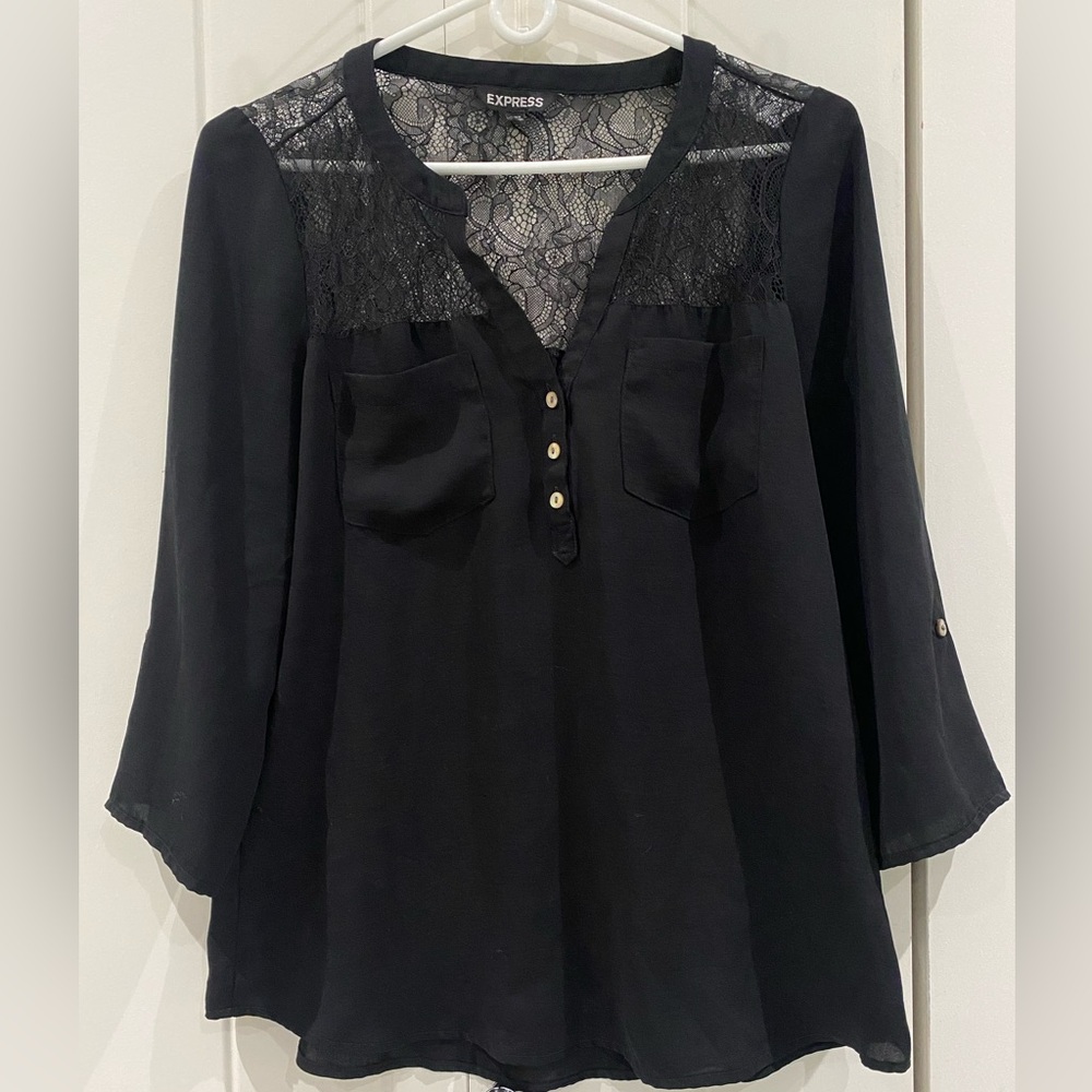 Express lace-topped blouse